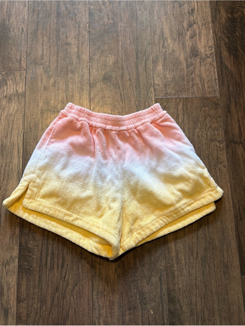 Women’s Ombre Terry Shorts - Orange to Yellow
